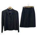【中古】NEW YORKER(ニューヨーカー) スカートスーツ 薄手/肩パッド ダークグレー