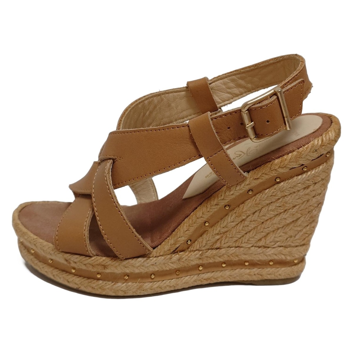 銀座かねまつ　美品　黒サンダルウェッジソール 新品未使用】 銀座かねまつ サンダル ウェッジソール オープン