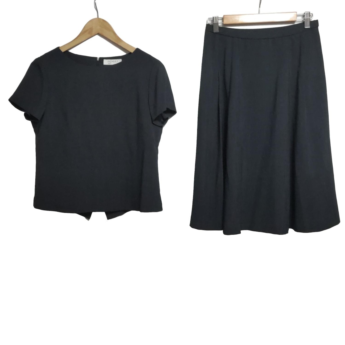 【中古】NEMIKA/NEMIKA by Leilian(ネミカ) スカートセットアップ ダークネイビー