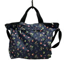 【中古】LESPORTSAC(レスポートサック) ショルダーバッグ フルーツ柄 ネイビー×黒×マルチ