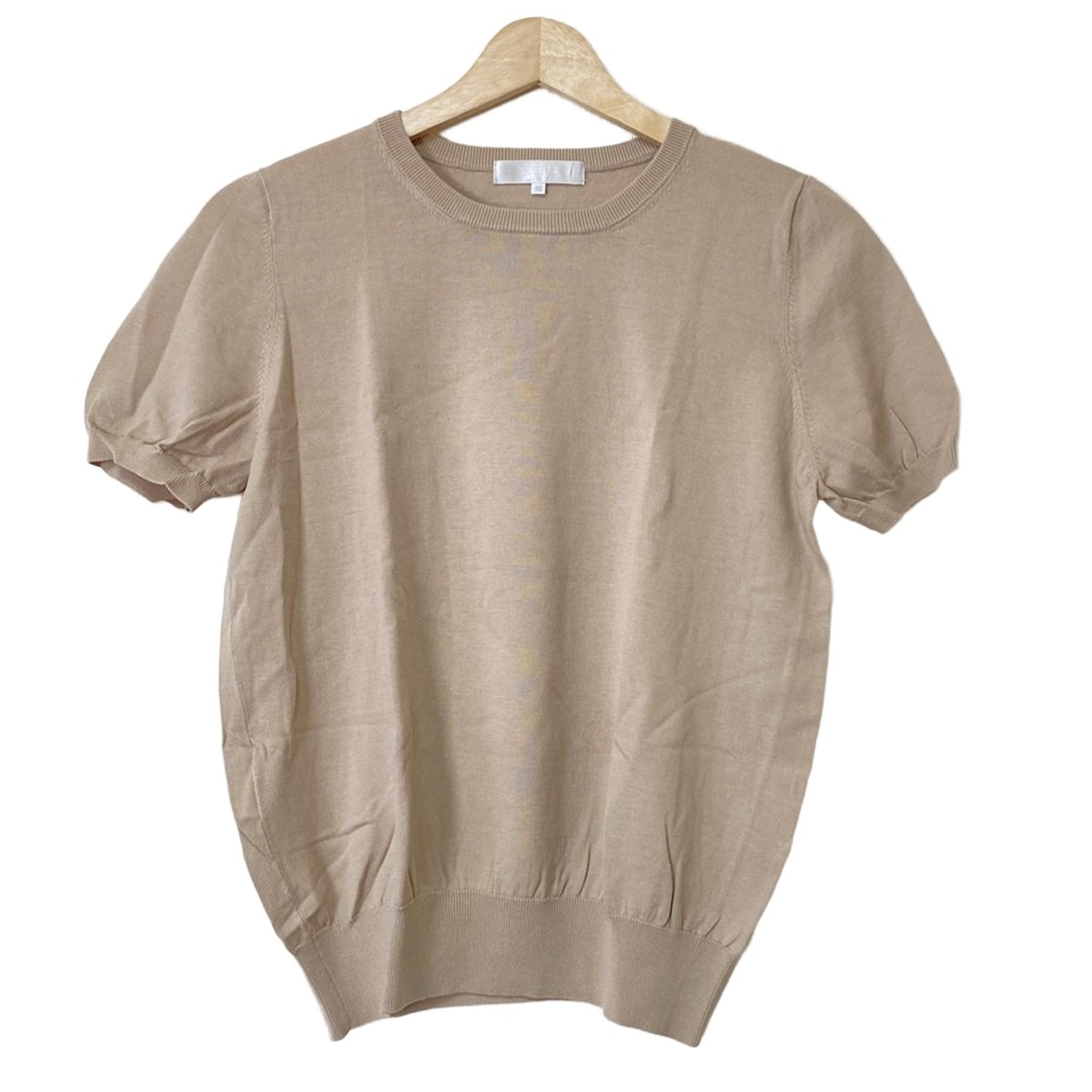 【中古】自由区/jiyuku(ジユウク) 半袖セーター クルーネック ベージュ