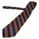 【中古】BrooksBrothers(ブルックスブラザーズ) ネクタイ レジメンタル ダークネイビー×ブラウン×マルチ