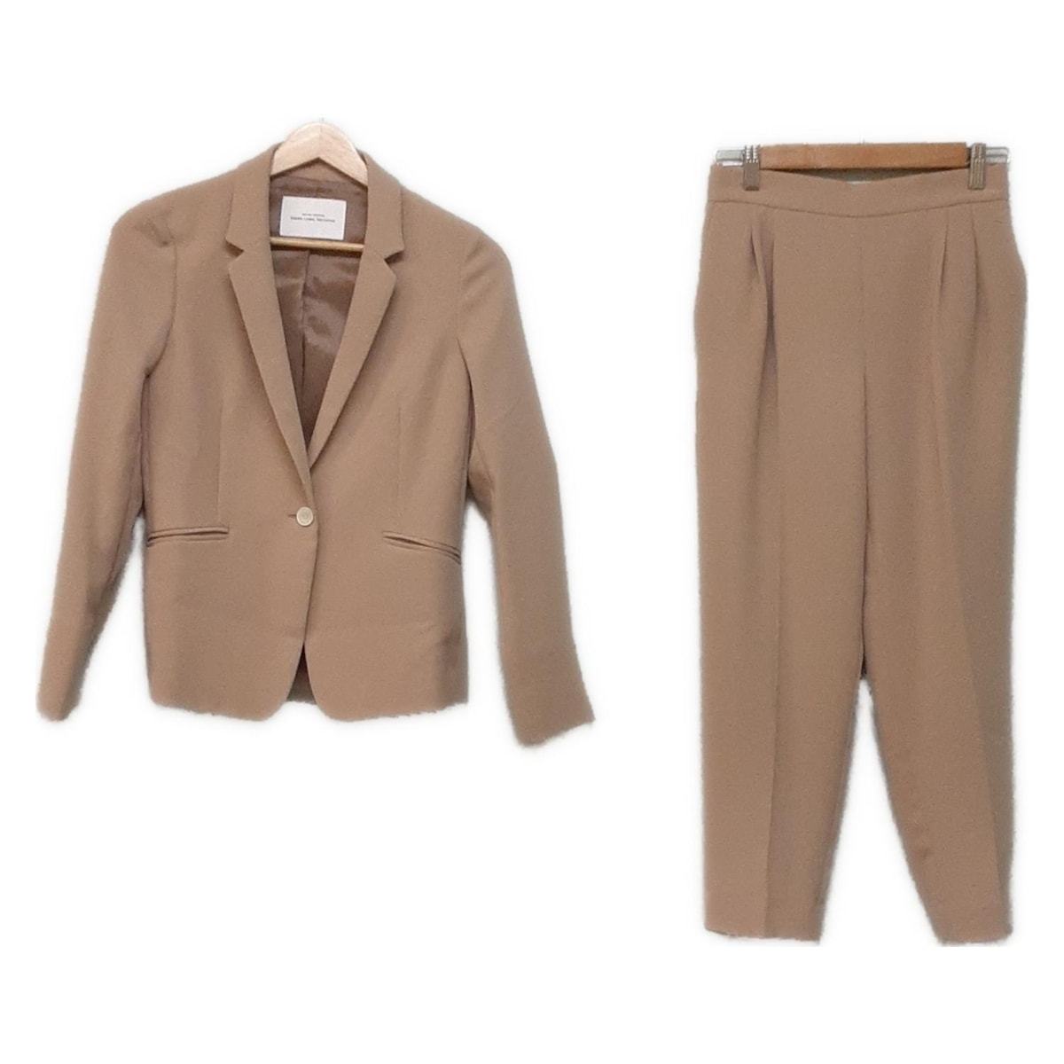 【中古】United Arrows GREEN LABEL RELAXING(ユナイテッドアローズ グリーンレーベル) レディースパンツスーツ ウエストゴム ベージュ