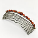 【中古】colette malouf(コレットマルーフ) アクセサリー ヘアコーム/大 ゴールド×レッド