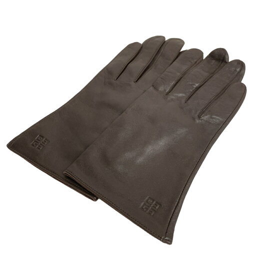 【中古】GIVENCHY(ジバンシー) 手袋 ダークブラウン レザー 【中古】GIVENCHY(ジバンシー) 手袋 ダークブラウン レザー