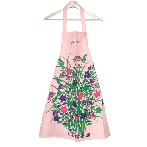 【中古】HANAE MORI(ハナエモリ) ワンピース エプロン/花 ピンク×マルチ 【中古】HANAE MORI(ハナエモリ) ワンピース エプロン/花 ピンク×マルチ