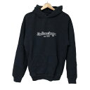 【中古】BALENCIAGA(バレンシアガ) トレーナー ロゴ刺繍 黒×白(4)