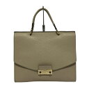 【中古】FURLA(フルラ) ジュリア ハンドバッグ ベージュ レザー