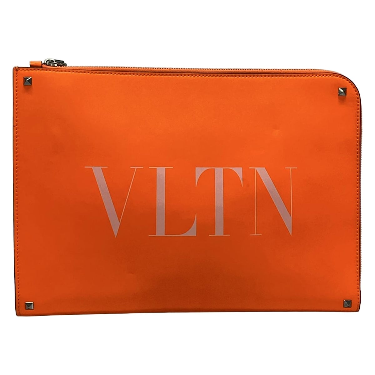 【新着】【中古】VALENTINOGARAVANI(バレンチノガラバーニ) クラッチバッグ 赤タグ/スタッズ/VLTNロゴ ..