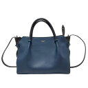 【中古】NINARICCI(ニナリッチ) マルシェ ハンドバッグ ブルーグリーン×ダークグレー×黒 レザー