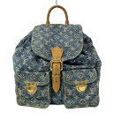 【中古】LOUIS VUITTON(ルイヴィトン) サックアドGM リュックサック ブルー