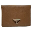 【中古】PRADA(プラダ) パスケース ダークブラウン レザー