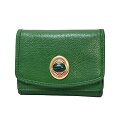 【中古】HASHIBAMI(ハシバミ) 3つ折り財布 グリーン レザー(4)