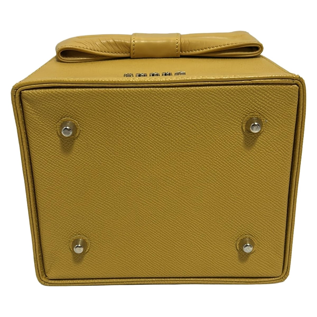 【中古】TOCCA(トッカ) ハンドバッグ リボン/ボックス型 イエロー レザー(4)