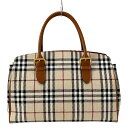 【新着】【中古】BURBERRY/Burberry(バーバリー) ハンドバッグ チェック柄 ベージュ×ブラウン×マルチ ウール、レザー