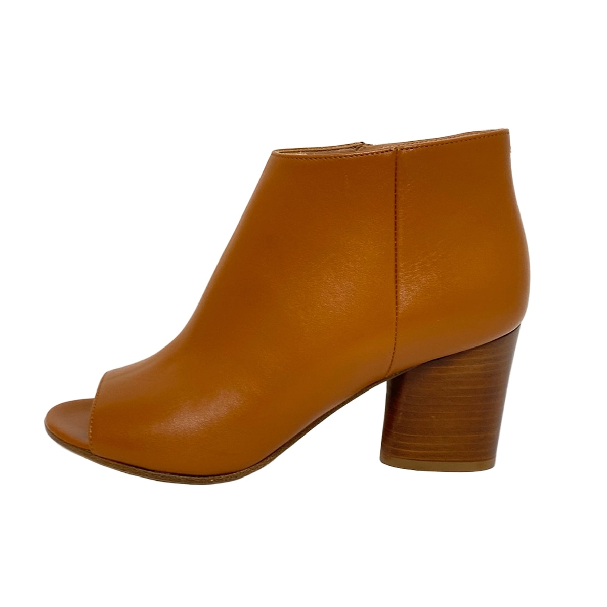 【中古】Maison Margiela(メゾンマルジェラ) ショートブーツ オープントゥ ブラウン レザー