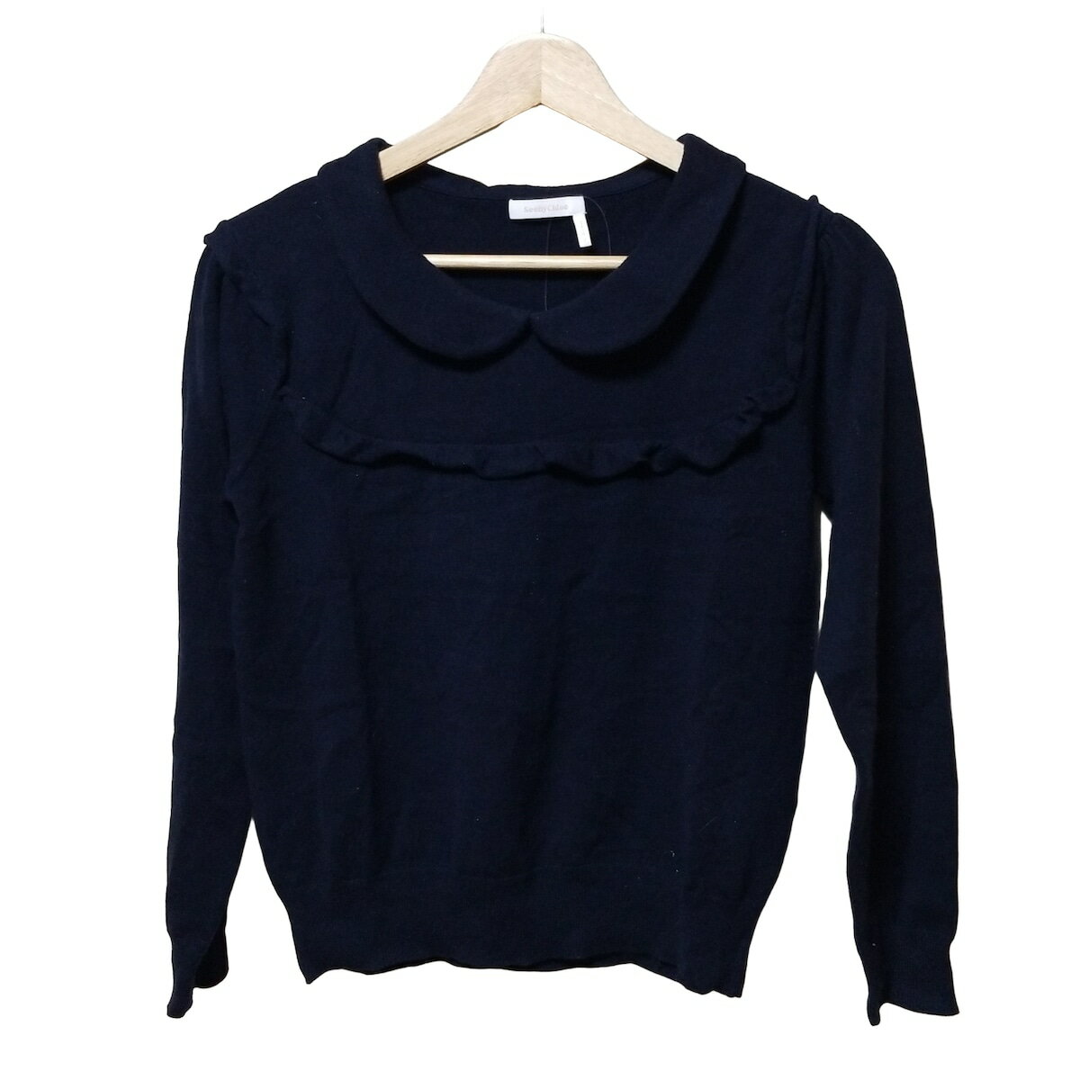 【中古】SEE BY CHLOE(シーバイクロエ) 長袖セーター フリル ダークネイビー