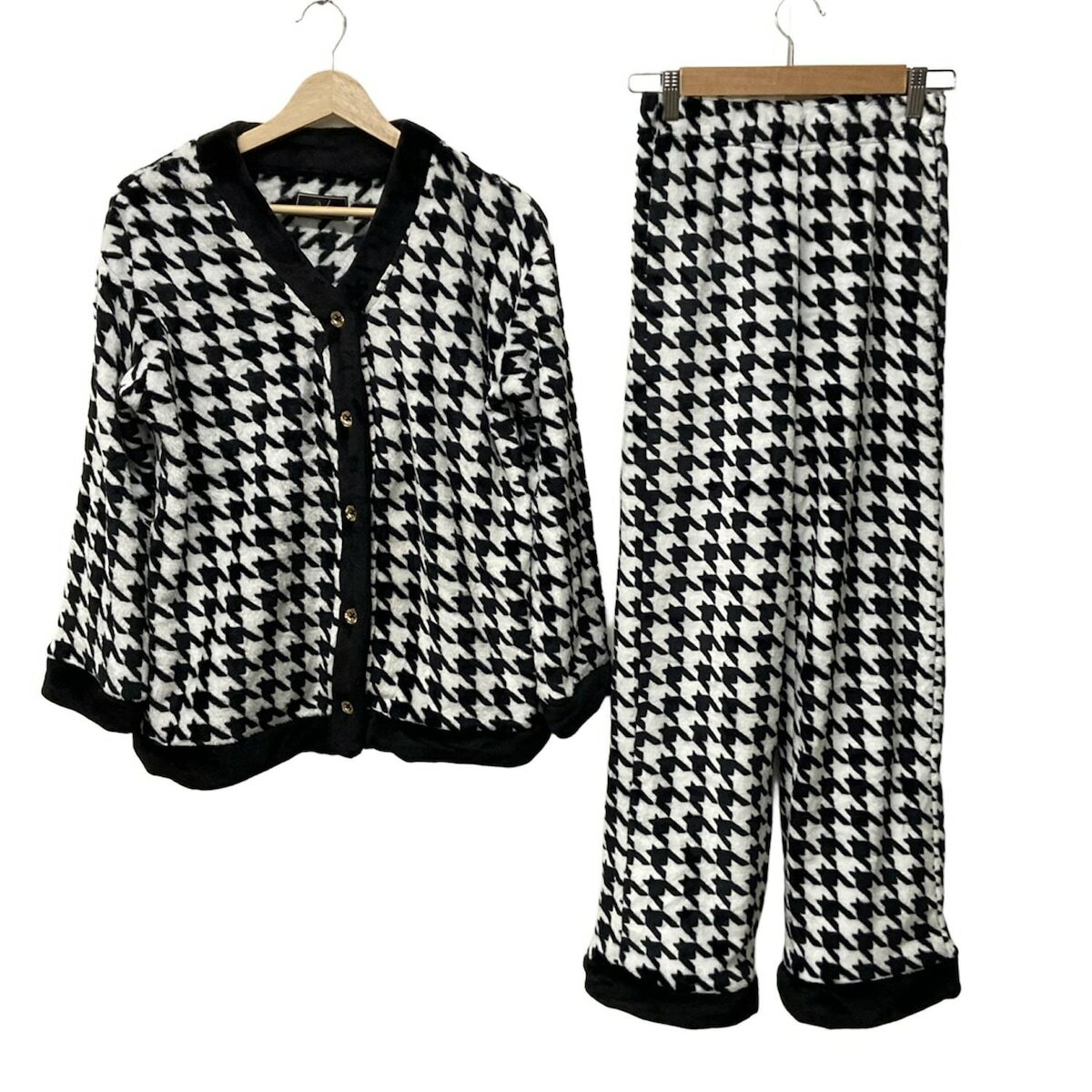 【中古】Rady(レディ) レディースパンツセットアップ 千鳥格子柄 黒×白