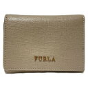 【中古】FURLA(フルラ) 3つ折り財布 グレーベージュ レザー