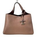 【中古】TOD'S(トッズ) レザー バッグ マイクロ ハンドバッグ ピンクベージュ レザー