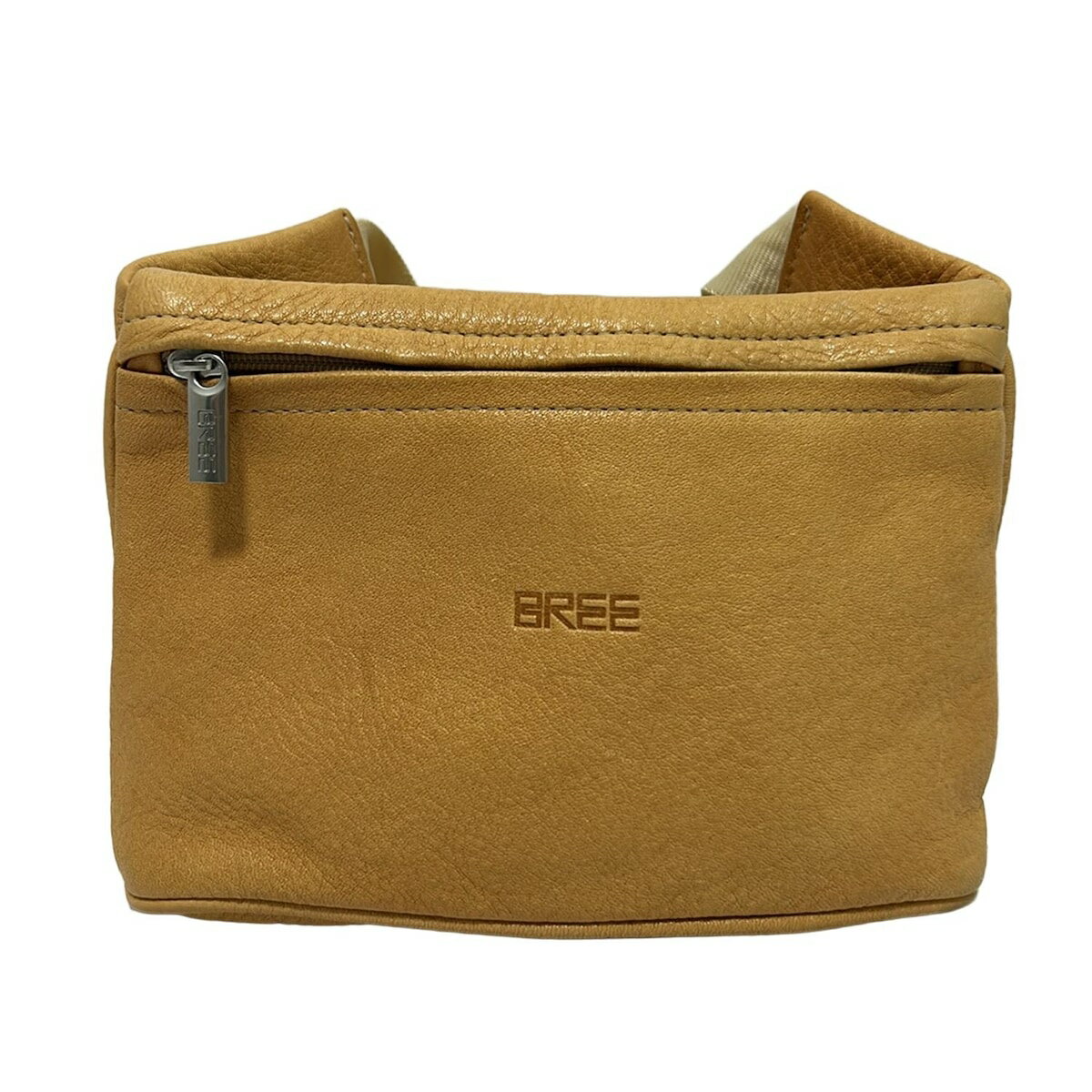 【中古】BREE(ブリー) ウエストポーチ ライトブラウン レザー