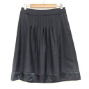 【中古】Burberry LONDON(バーバリーロンドン) スカート ひざ丈/プリーツ 黒