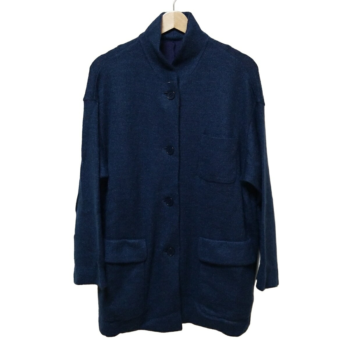 【中古】L'EQUIPE YOSHIE INABA(レキップ ヨシエイナバ) カーディガン 長袖 ネイビー