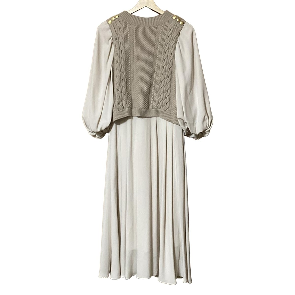 【中古】CELFORD(セルフォード) ワンピースセットアップ プリーツ ベージュ