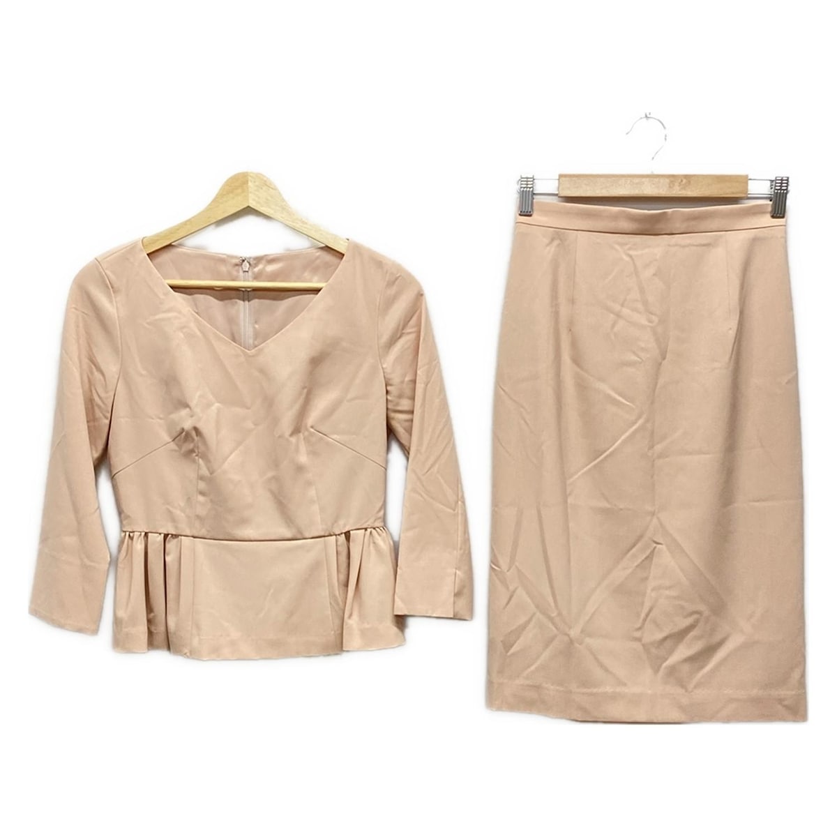 【中古】Pinky&Dianne(ピンキー&ダイアン) スカートセットアップ ギャザー ピンクベージュ