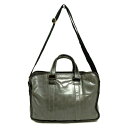 【中古】F.CLIO(エフクリオ) ハンドバッグ 2way ダークグレー×黒 レザー