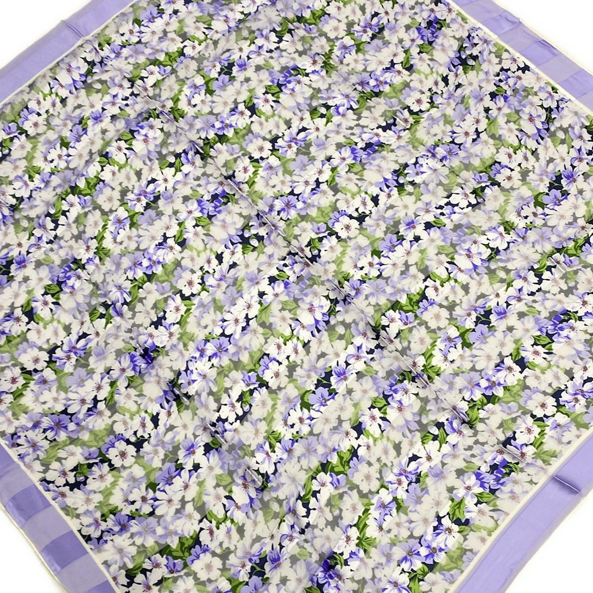 【中古】YvesSaintLaurent(イヴサンローラン) スカーフ 花柄/ボーダー/シースルー/foulards ライトパー..