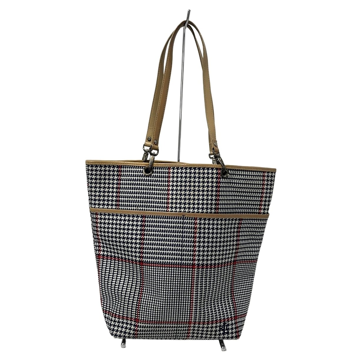 【中古】RalphLauren(ラルフローレン) トートバッグ ネイビー×ベージュ×マルチ レザー