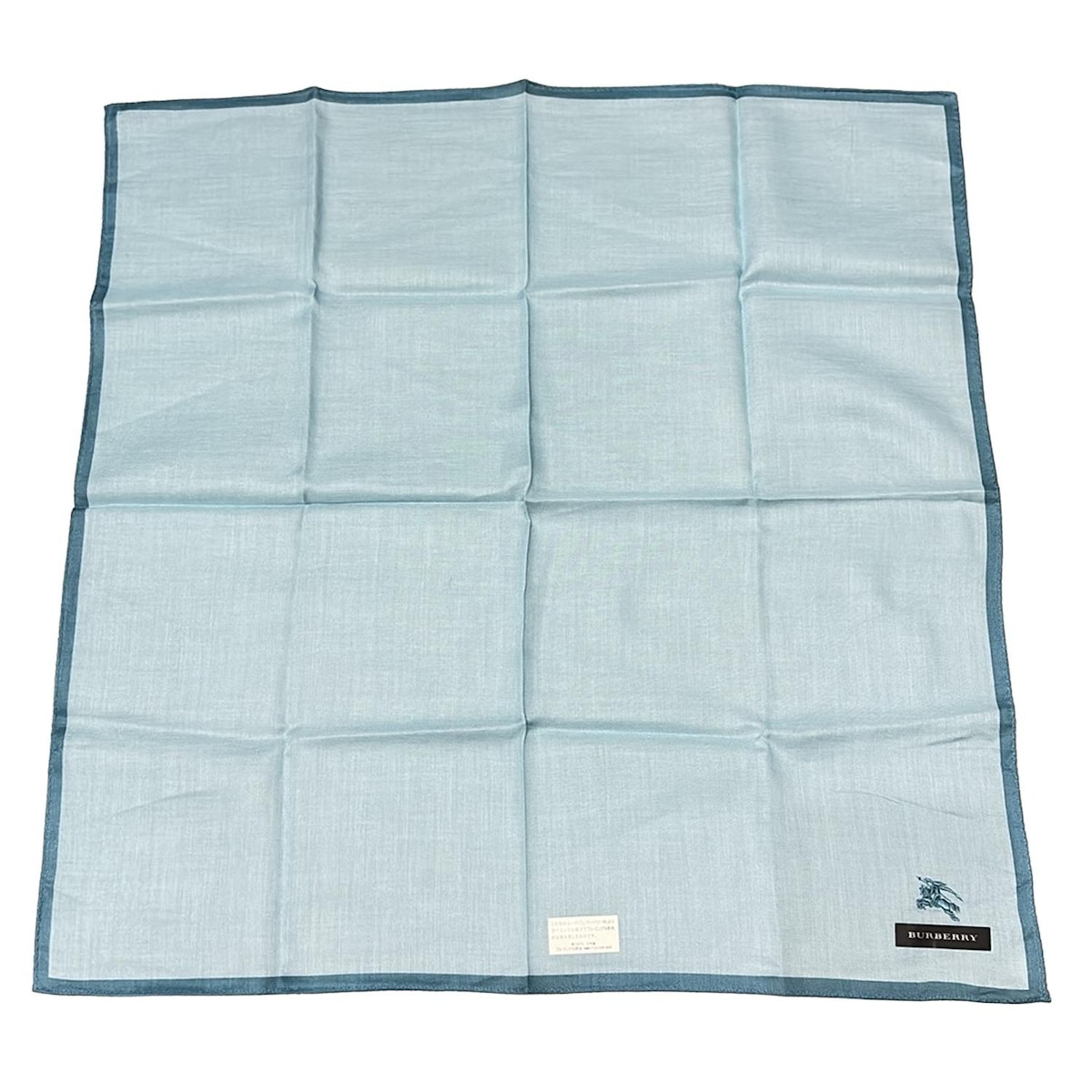 【中古】BURBERRY/Burberry(バーバリー) ハンカチ ライトブルー×ブルーグリーン