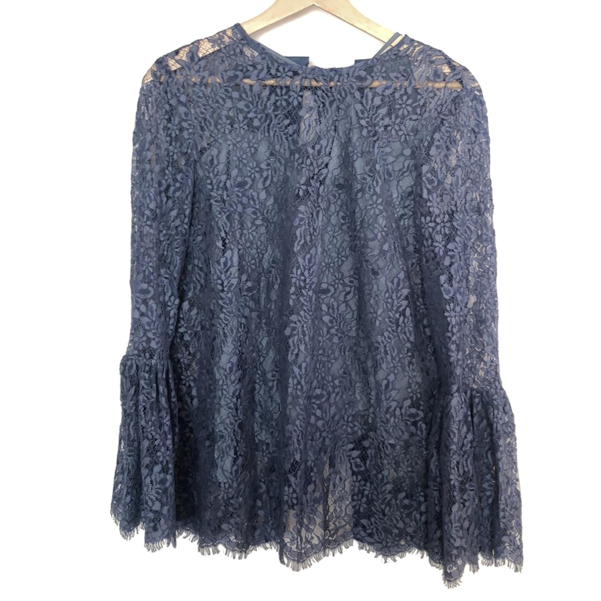 【中古】KEITA MARUYAMA(ケイタマルヤマ) カーディガン 長袖/レース/フラワー(花)/リボン ブルーグレー