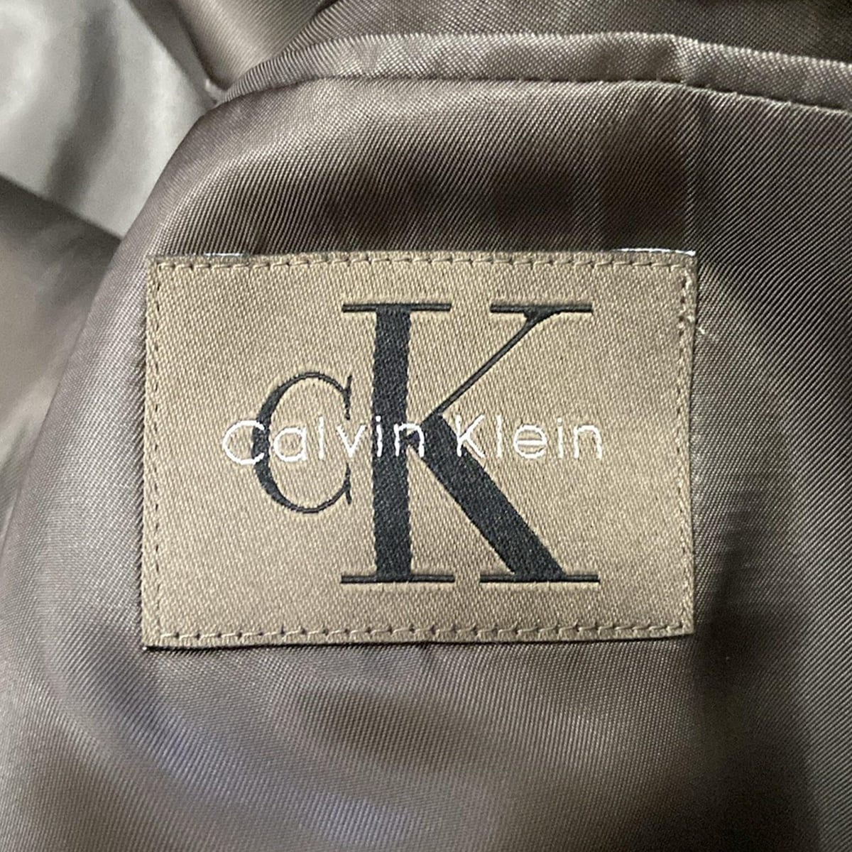 【中古】CalvinKlein(カルバンクライン) ジャケット 長袖/イニシャル刻印/春/秋 グレー