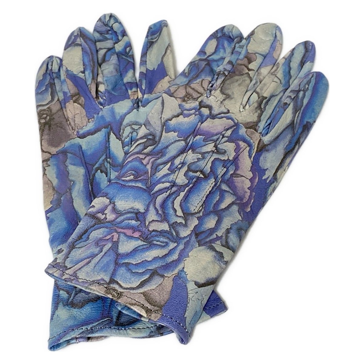 【中古】SWASH(スウォッシュ) 手袋 花柄 ライトブルー×ライトパープル×ライトグレー レザー