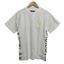 【中古】1 piu 1 uguale 3(ウノ ピュ ウノ ウグァーレ トレ) 半袖Tシャツ クルーネック/RELAX 白×黒×アイボリー