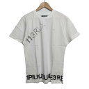 【中古】1 piu 1 uguale 3(ウノ ピュ ウノ ウグァーレ トレ) 半袖Tシャツ クルーネック/RELAX/ラインストーン 白×黒