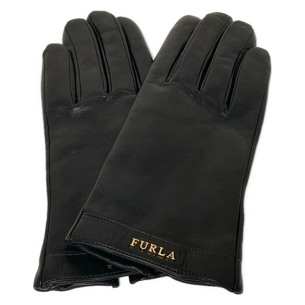 【中古】FURLA(フルラ) 手袋 黒 レザー