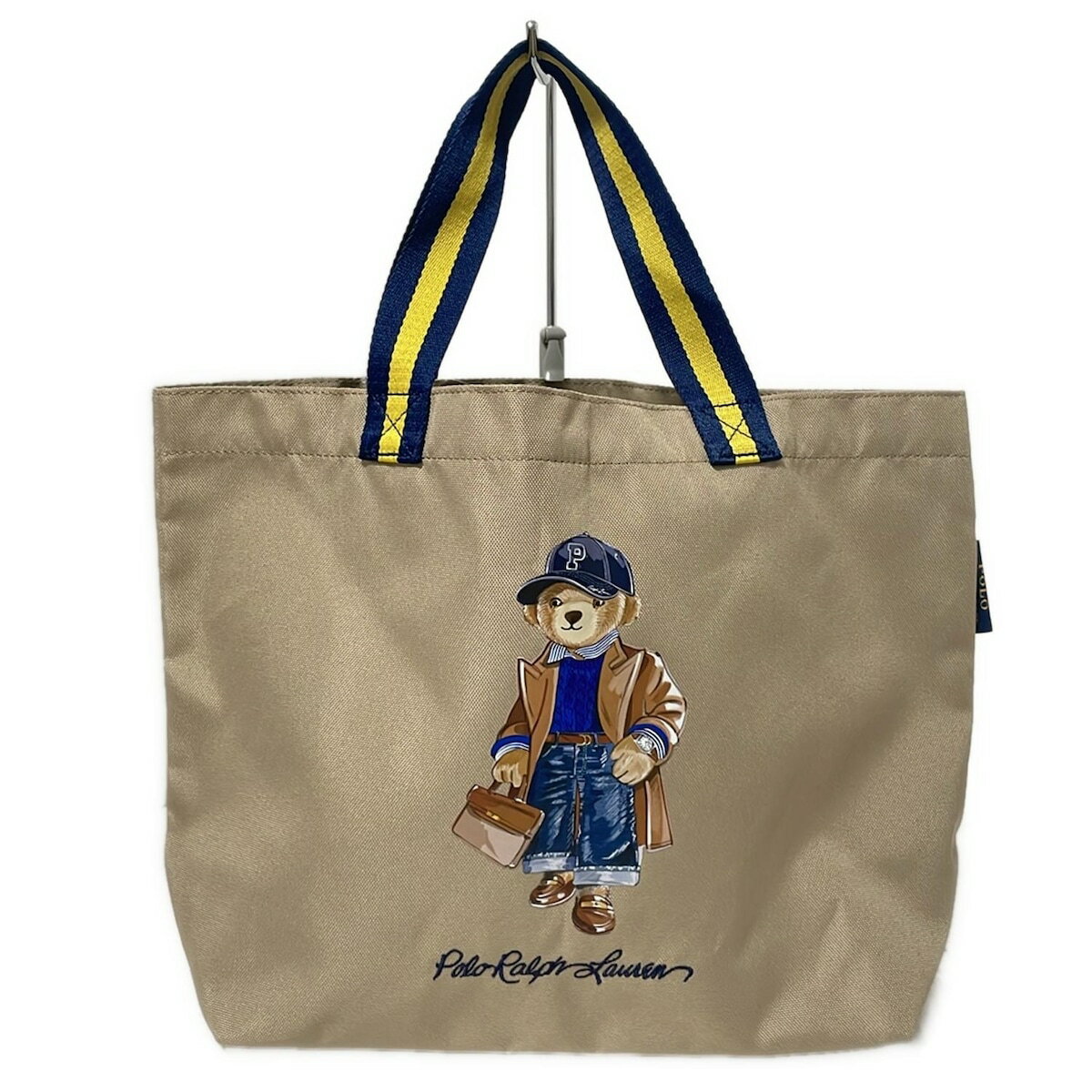 【中古】POLObyRalphLauren(ポロラルフローレン) ポロベア トートバッグ トートバッグ ベージュ×ネイビー×マルチ コットン