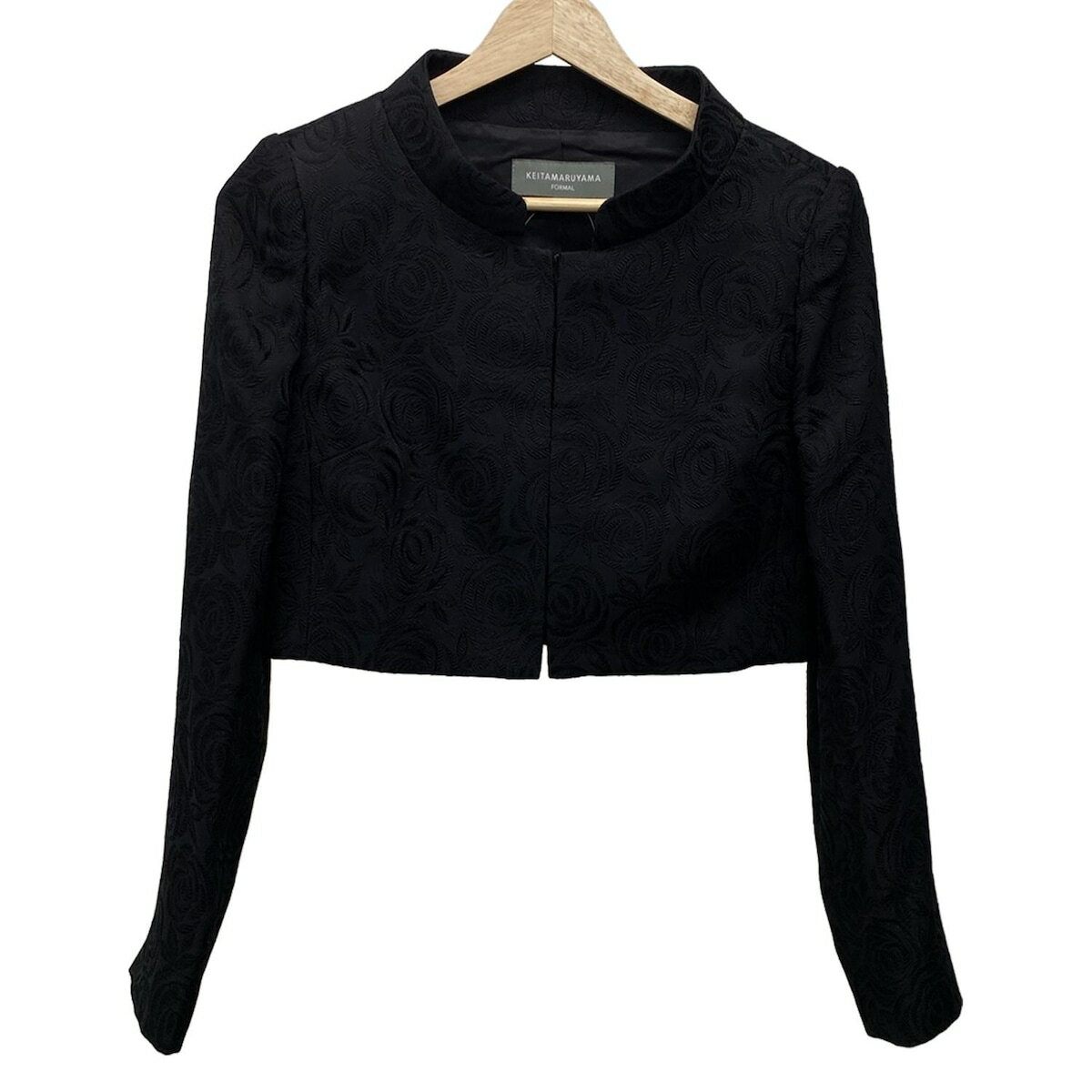 【中古】KEITA MARUYAMA(ケイタマルヤマ) ジャケット 長袖/肩パッド/フラワー(花)/春/秋 黒