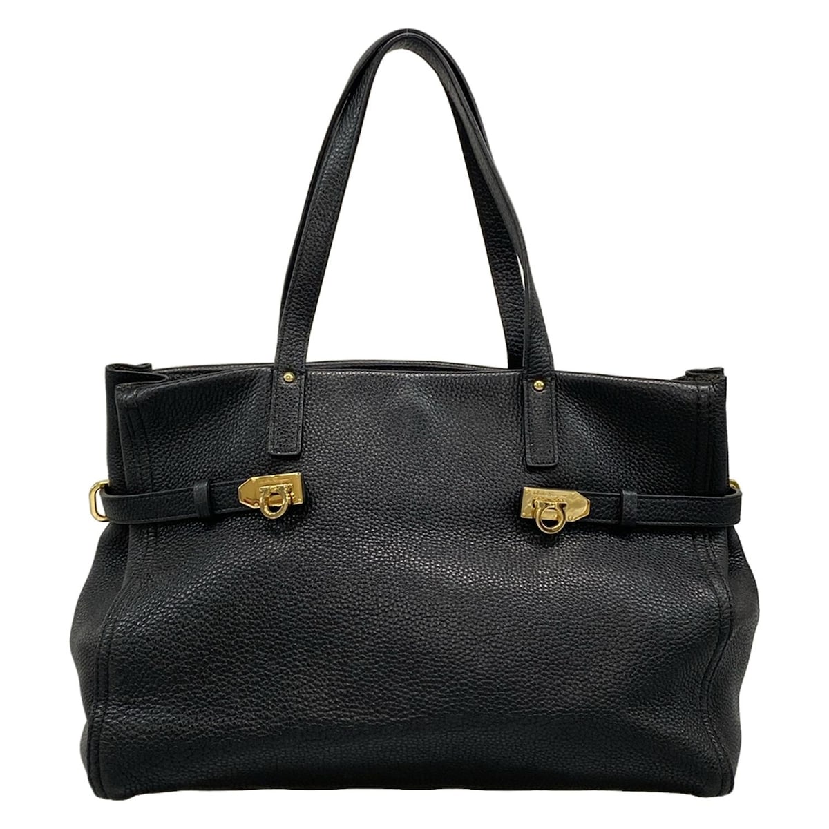 【新着】【中古】FERRAGAMO/SalvatoreFerragamo(サルバトーレフェラガモ) ネンシア トートバッグ 黒 レザー(4)