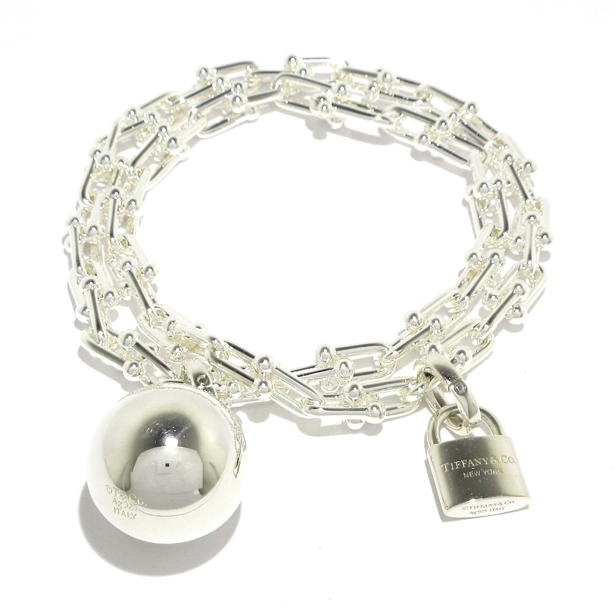 ティファニー ラップ ビーズ ブレスレット シルバーにパール ＆ ダイヤモンド リターン トゥ ティファニー™ ラップ ビーズ ブレスレット（スモール