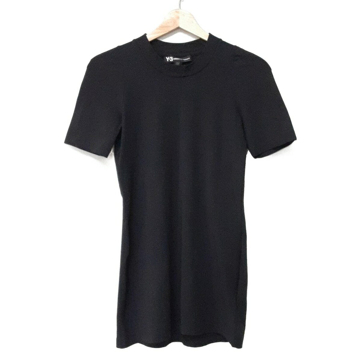 【中古】Y-3(ワイスリー) 半袖Tシャツ クルーネック/ロング丈 黒