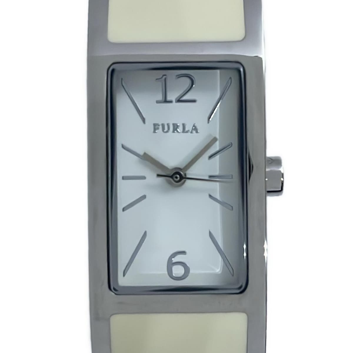 【中古】FURLA(フルラ) 腕時計 バングルウォッチ 白
