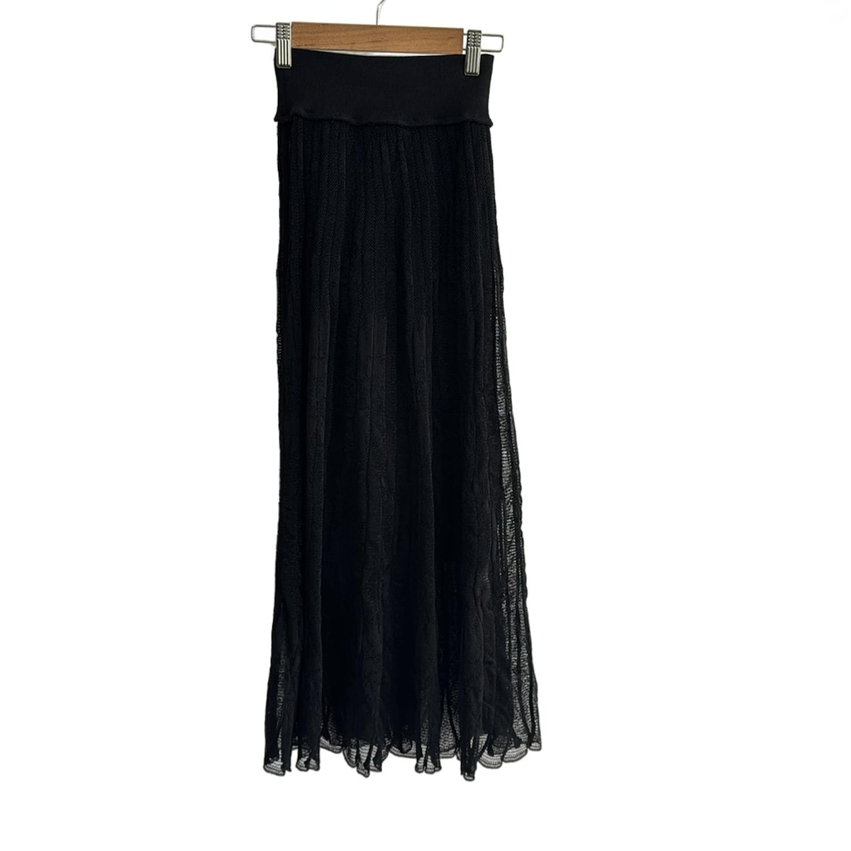 【中古】mame kurogouchi(マメ クロゴウチ) ロングスカート マキシ丈/ニット/ウエストゴム 黒