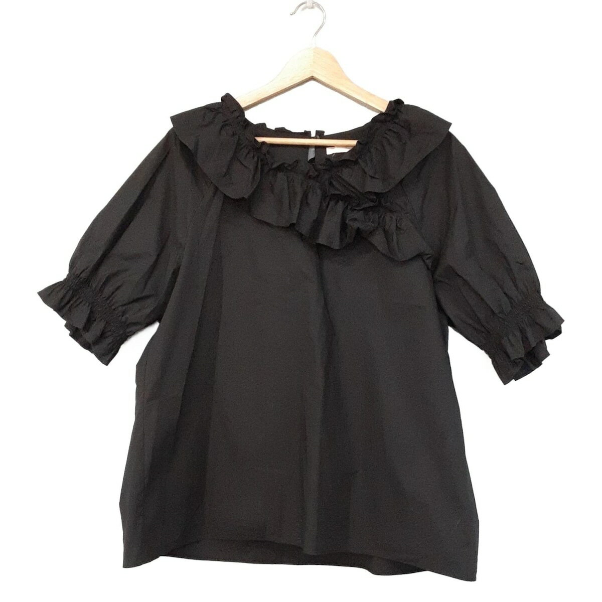 【中古】Rose Tiara(ローズティアラ) 七分袖カットソー 黒