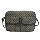 【新着】【中古】CELINE(セリーヌ) マカダム柄 ショルダーバッグ 黒×ライトグレー レザー(4)