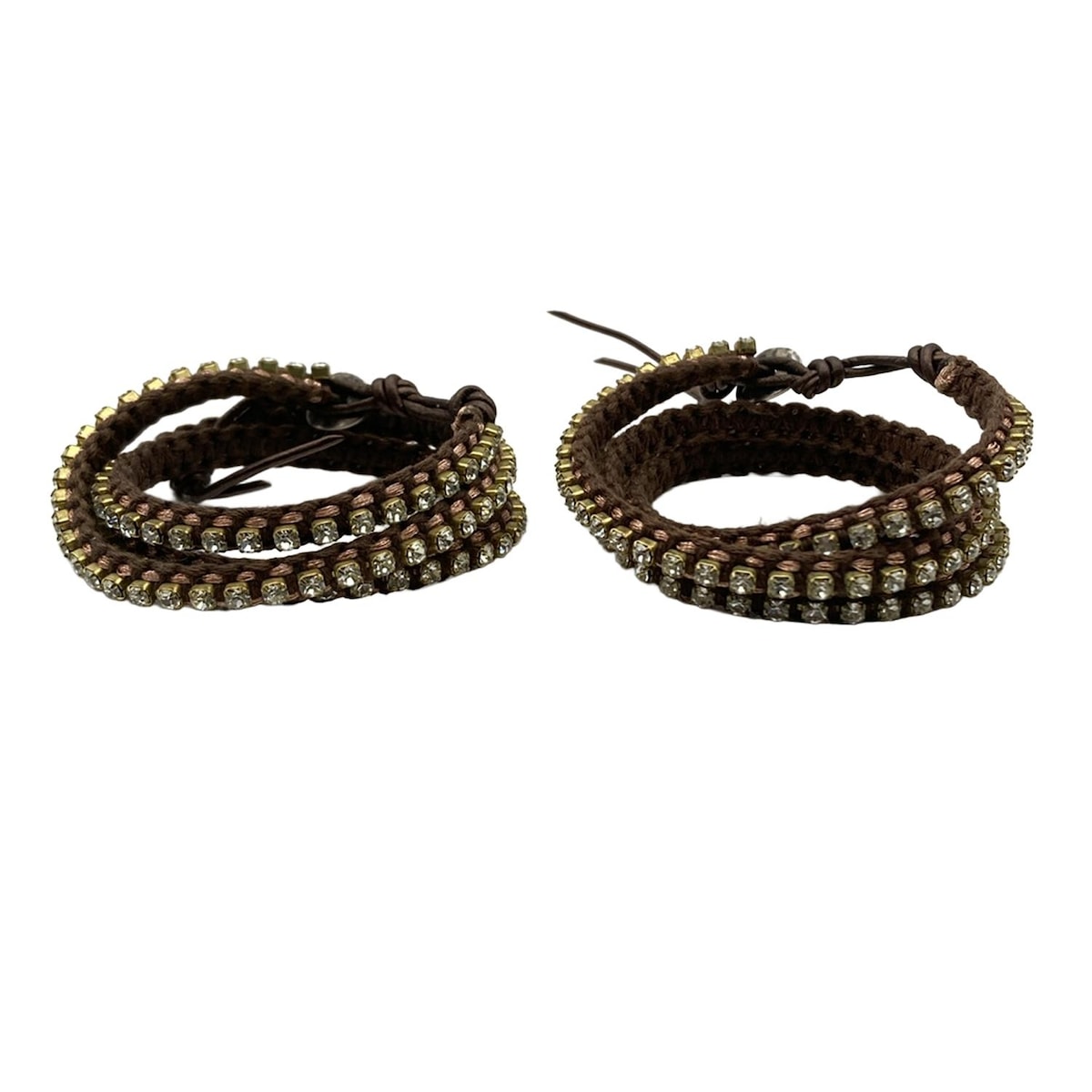 【中古】Chan Luu(チャンルー) アクセサリー ブレスレット×2点 ダークブラウン×ライトピンク×クリア コ..