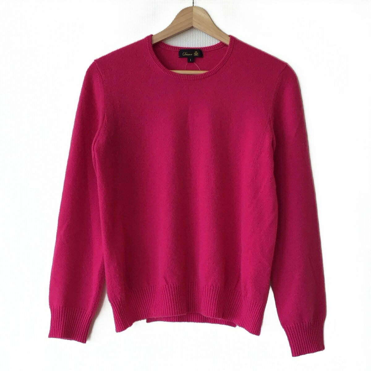 【中古】Drawer(ドゥロワー) 長袖セーター クルーネック ショッキングピンク